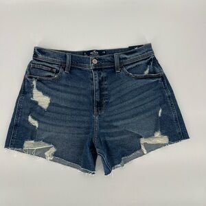 Hollister Blue Distressed Jean Shorts Size 30